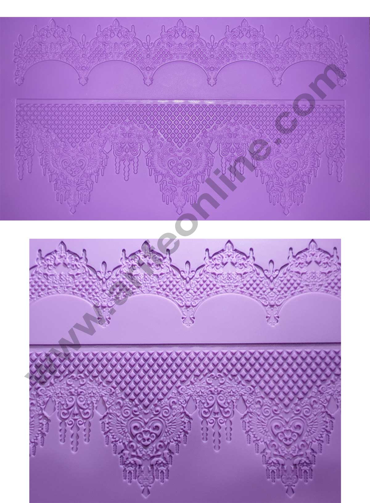 Cake Decor Silicone Cake Chandelier Border Lace Mould Fondant Moulds Cake Decorative Silicone Lace Mat Cake Decorating Tools Baking Mat