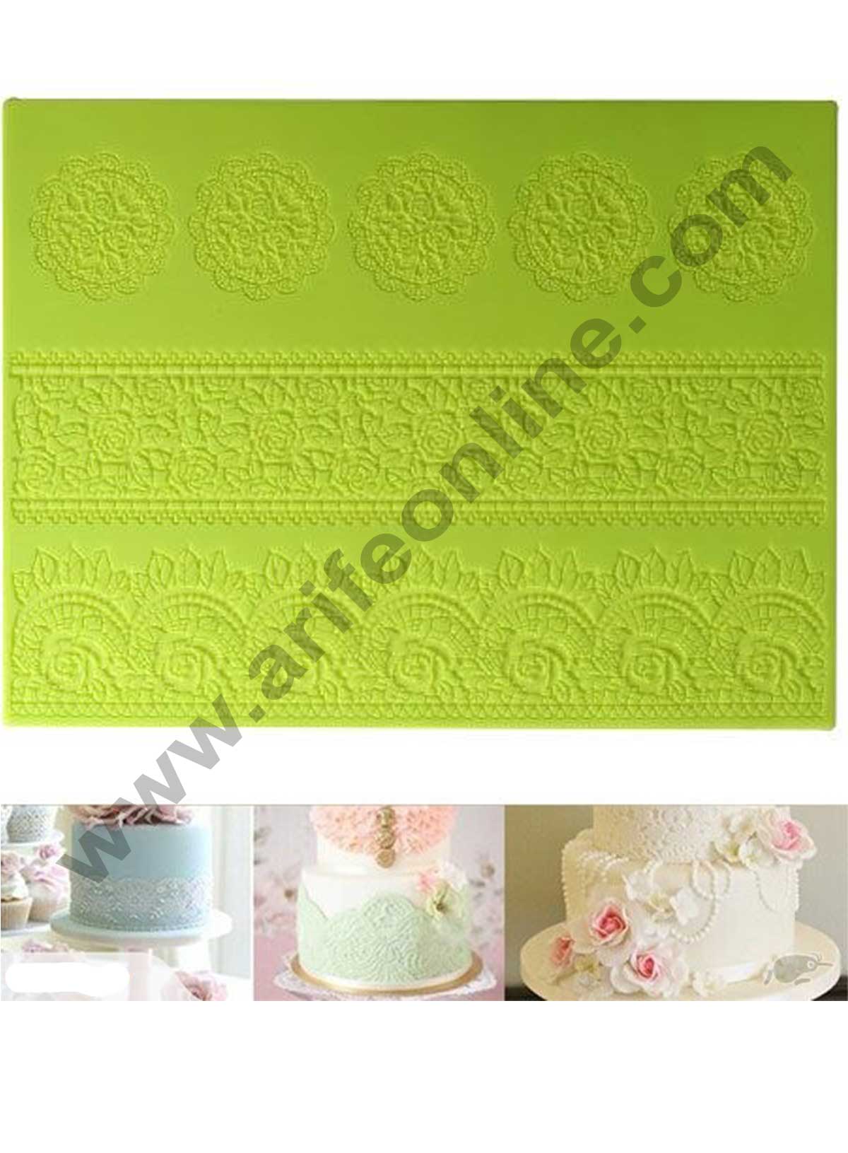 Cake Decor Silicone Cake Border Lace Mould Fondant Moulds Cake Decorative Silicone Lace Mat Cake Decorating Tools Baking Mat