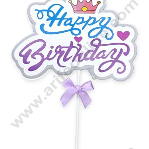 CAKE DECOR™ LED Happy Birthday with Crown Paper Cake Topper (SBPT-LHBD2)