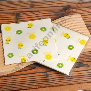 CAKE DECOR™ Printed Parchment Paper | Bento Box Liner | Grease Proof Paper | Wrap Paper - Lemon Kiwi Print (100 Sheets)