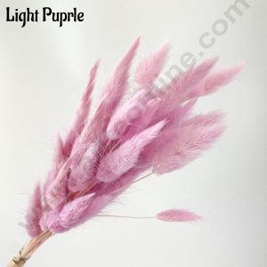 CAKE DECOR™ Light Purple Color Natural Bunny Tails For Cake Decoration Bouquet Wedding Party Centerpieces Decorative – Light Purple (50 pcs pack)