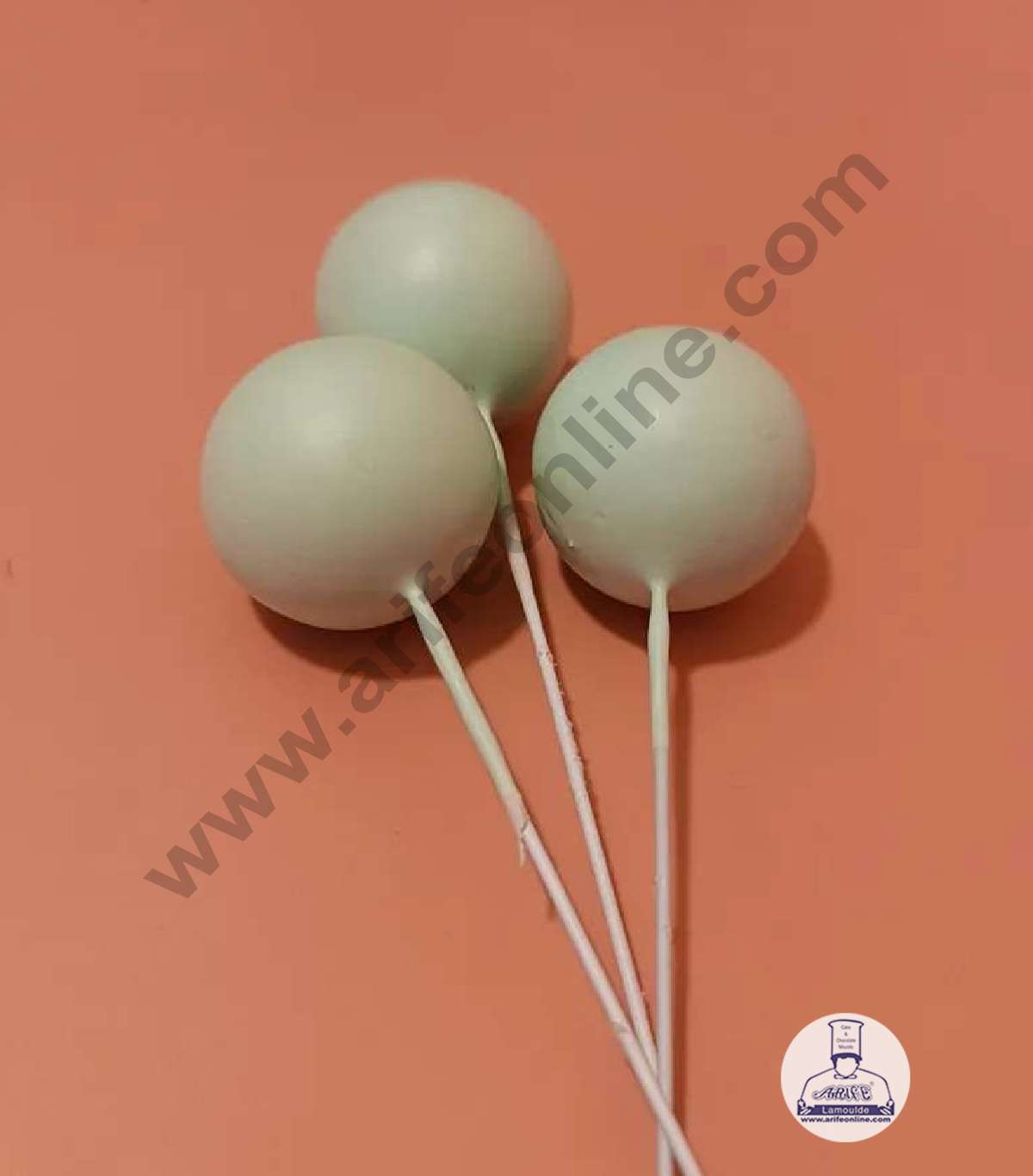 CAKE DECOR™ Mint Green Faux Balls Topper For Cake and Cupcake Decoration - ( 12 pcs Pack )