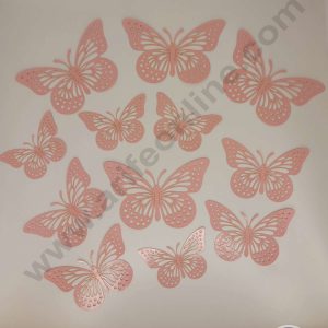 CAKE DECORβ’ 12 Pcs Imported Light Pink Butterfly Paper Topper for Cake & Cupcake Decoration (SBMT-PT-IMP-003)
