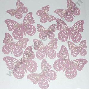 CAKE DECORβ’ 12 pcs Glitter Light Purple Imported Butterfly Paper Topper For Cake And Cupcake