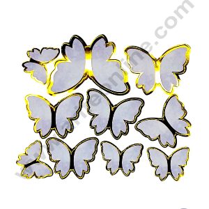CAKE DECOR™ 10 pcs Light Purple Watercolor Theme Butterfly Paper Topper For Cake And Cupcake