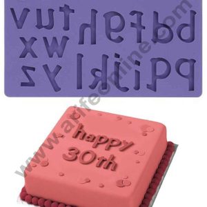 Cake Decor Lower Case Alphabets Desing Button And Rope Silicon Fondant And Gumpaste Mould Marzipan Mould
