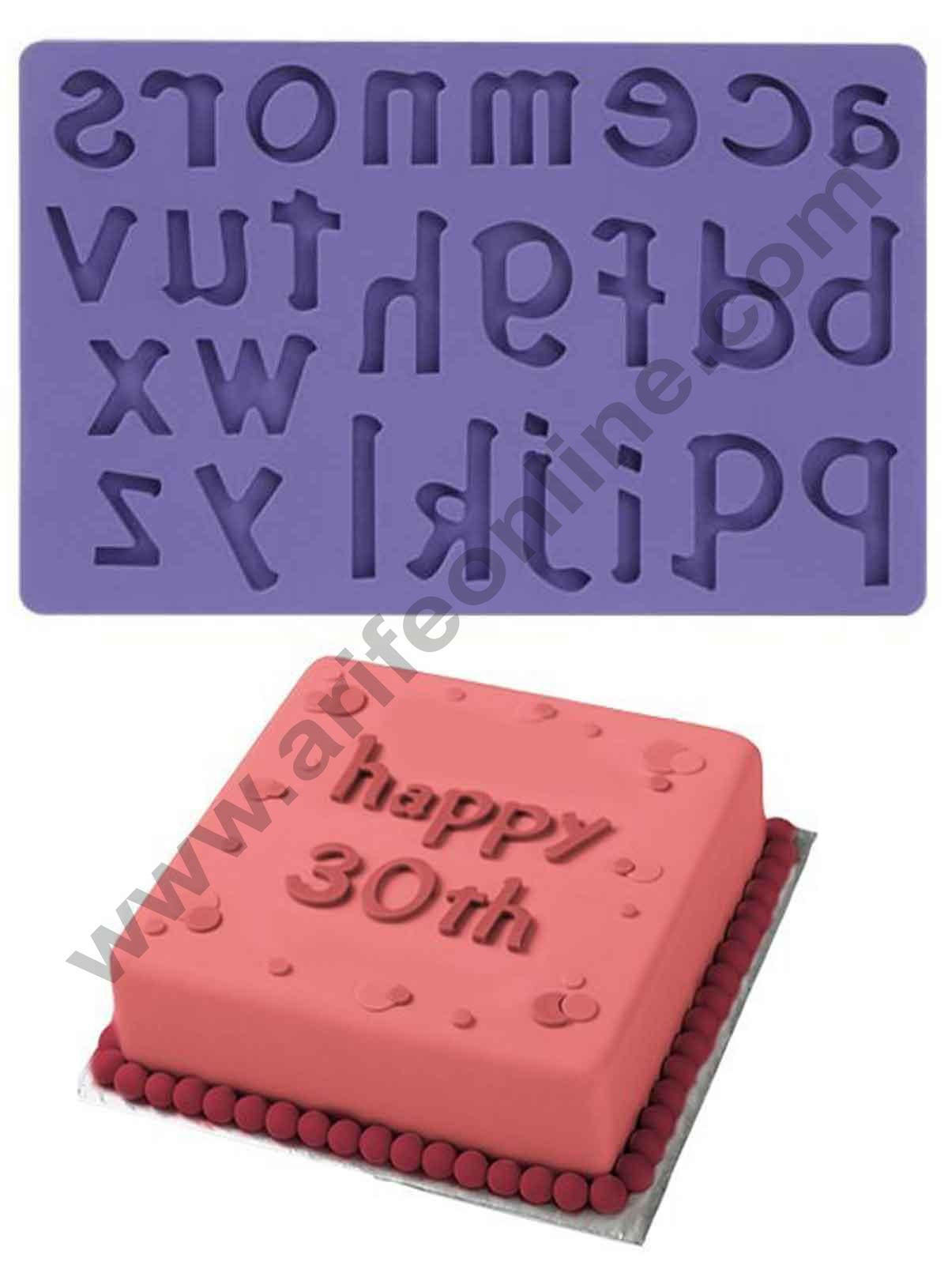 Cake Decor Lower Case Alphabets Desing Button And Rope Silicon Fondant And Gumpaste Mould Marzipan Mould