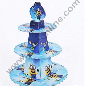 CAKE DECOR™ 3 Tier Minion Theme Cardboard Cupcake Stand Holder - Heavy