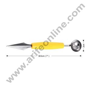 Cake Decor Stainless Steel 1pc Double Ended Fruit Scoop and Carving Knife Ice Cream Melon Baller Small Digger Spoon
