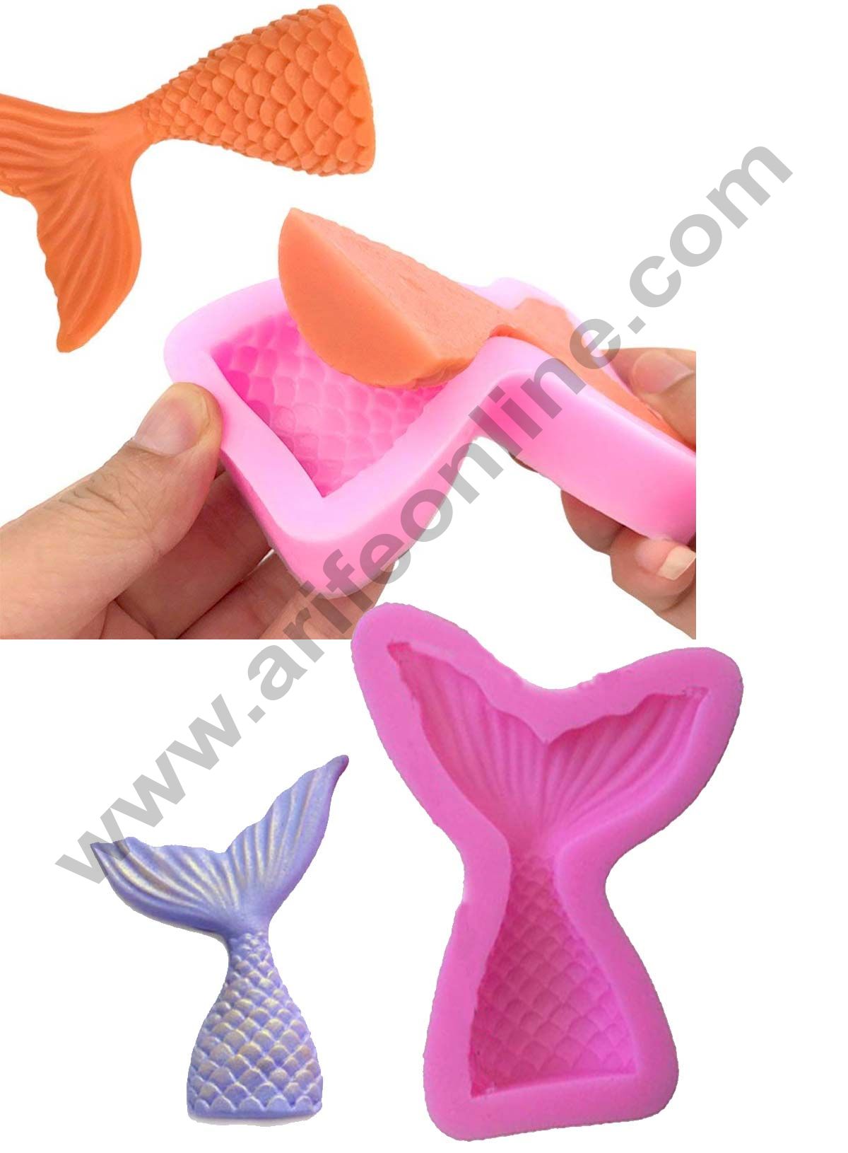 Cake Decor Silicon 1Pc Small Mermaid Tail Fondant Clay Marzipan Cake Decoration Mould