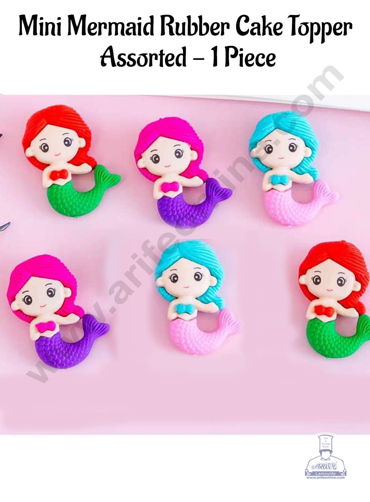 CAKE DECOR™ 1 Piece Mini Mermaid Rubber Cake Topper - Assorted (SBT-R-001)