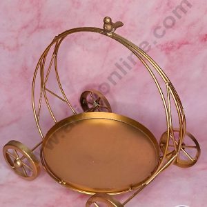 CAKE DECORβ’ Golden Metal Carriage Style Cake Stand with Bird ( SBSCS-004 )