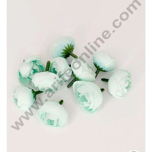 CAKE DECORβ’ Small Peony Artificial Flower For Cake Decoration β Light Teal ( 10 pc pack )