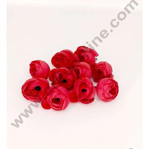 CAKE DECORβ’ Small Peony Artificial Flower For Cake Decoration β Red ( 10 pc pack )