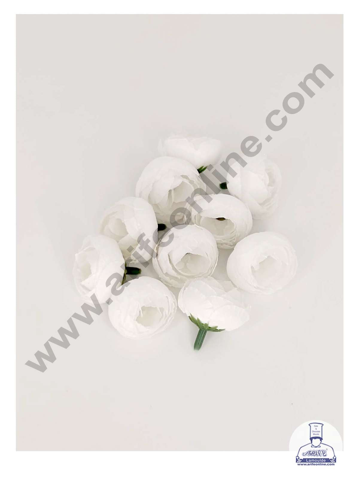 CAKE DECORβ’ Small Peony Artificial Flower For Cake Decoration β White ( 10 pc pack )
