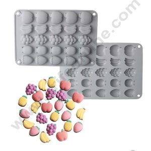 CAKE DECOR™ 25 Cavity Mix Fruits Shape Silicone Chocolate Mould (SBJM-JSC3878)