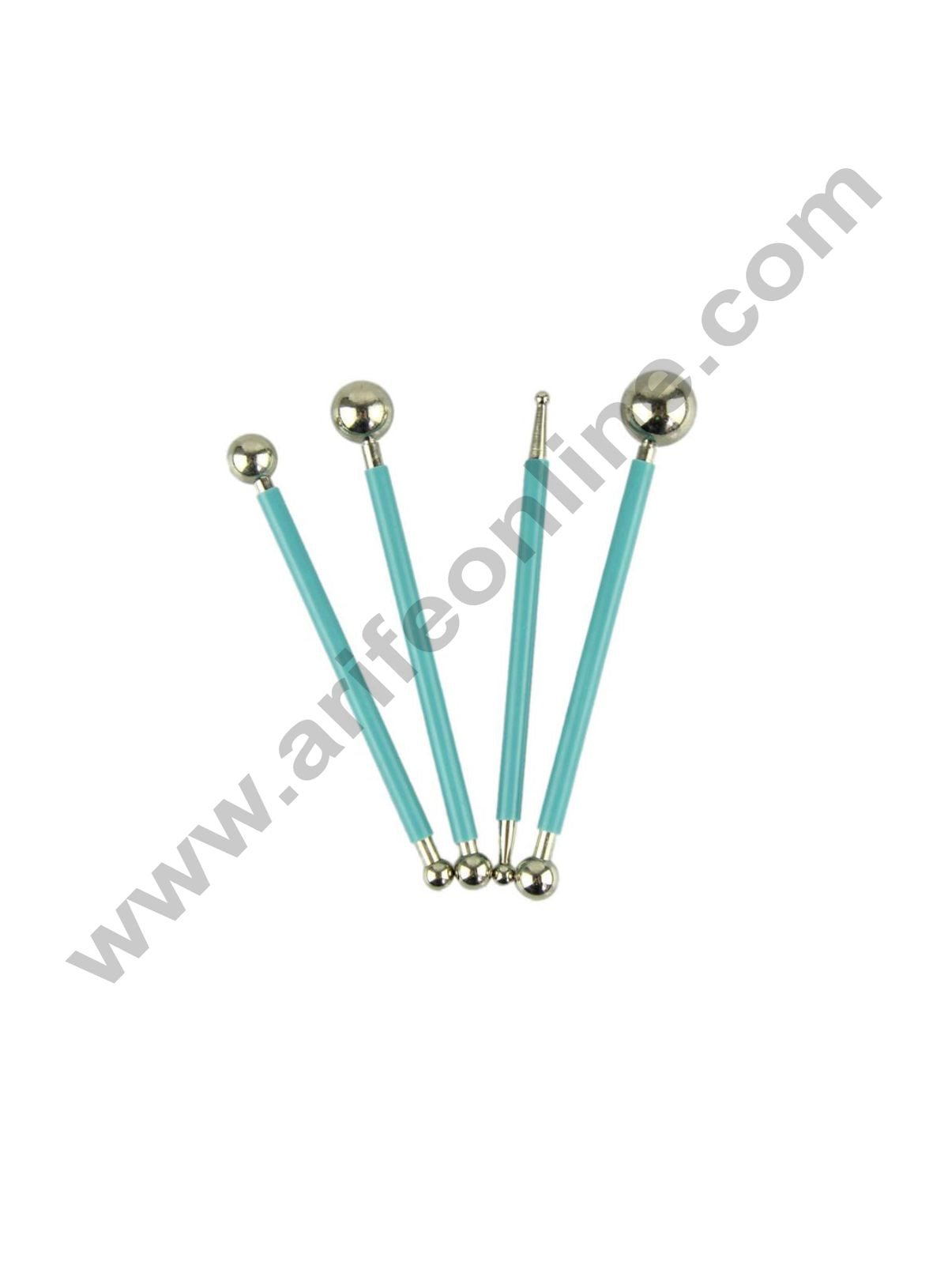Cake Decor 4pc Steel Modelling Ball Tool Kit for Fondant Cake Sugar Carving Embossing Sculpting Making