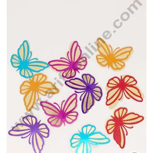 CAKE DECOR™ 10 pcs Multicolor Butterfly Paper Topper For Cake And Cupcake ( SBMT-PT-MultiColor )