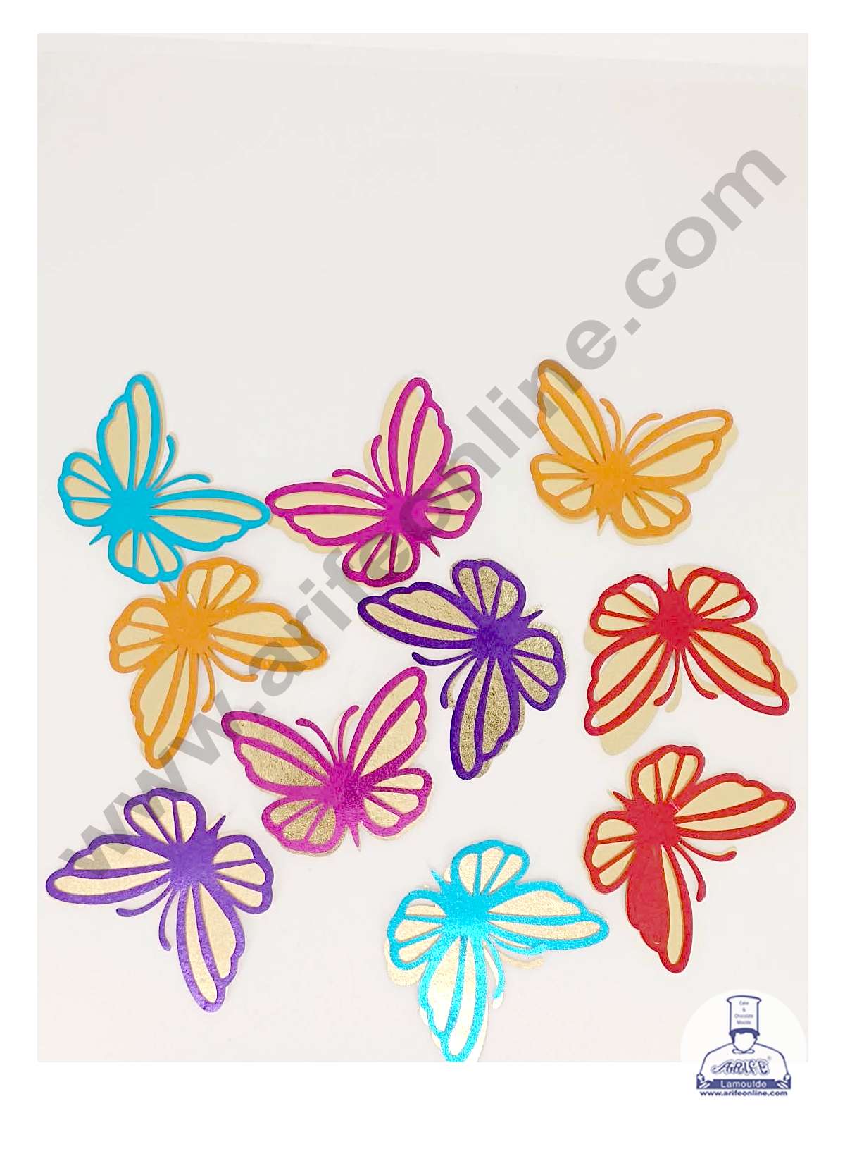 CAKE DECOR™ 10 pcs Multicolor Butterfly Paper Topper For Cake And Cupcake ( SBMT-PT-MultiColor )
