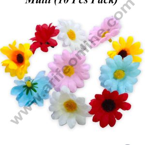 CAKE DECORβ’ Multi Color Mini Daisy Artificial Flower For Cake Decoration ( 10 pcs pack )