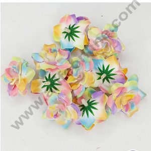 CAKE DECORβ’ Small Velvet Rose Artificial Flower For Cake Decoration β MultiColor ( 10 pcs Pack )