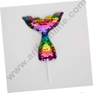 CAKE DECOR™ MultiColor Sequin Mermaid Tail Cake Topper Cake Decoration (SB-SMT-Multi)