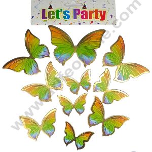 CAKE DECORβ’ 10 pcs Let's Party Multicolor Butterfly Paper Topper For Cake And Cupcake