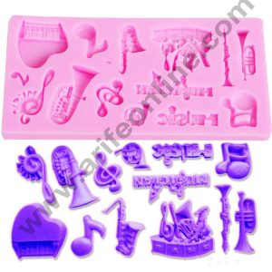 Cake Decor Silicon 13 Cavity Musical Instruments Note Piano Silicone Fondant Mould Marzipan Mould