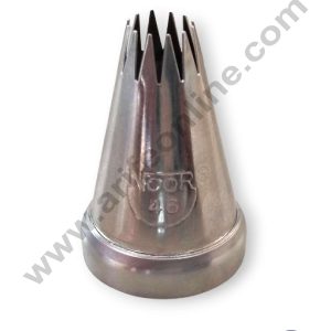 CAKE DECOR™ Small Noor Nozzle - No. 46 Open Star Piping Nozzle with Collar Ring