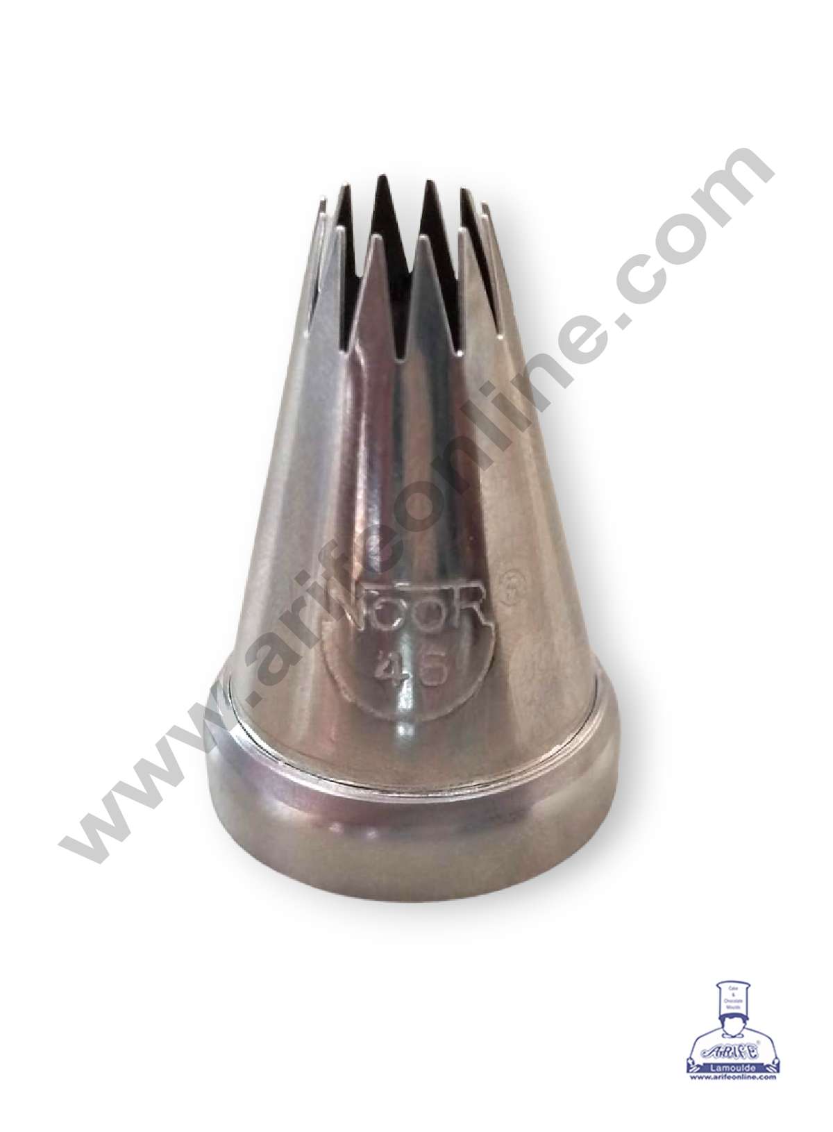 CAKE DECOR™ Small Noor Nozzle - No. 46 Open Star Piping Nozzle with Collar Ring