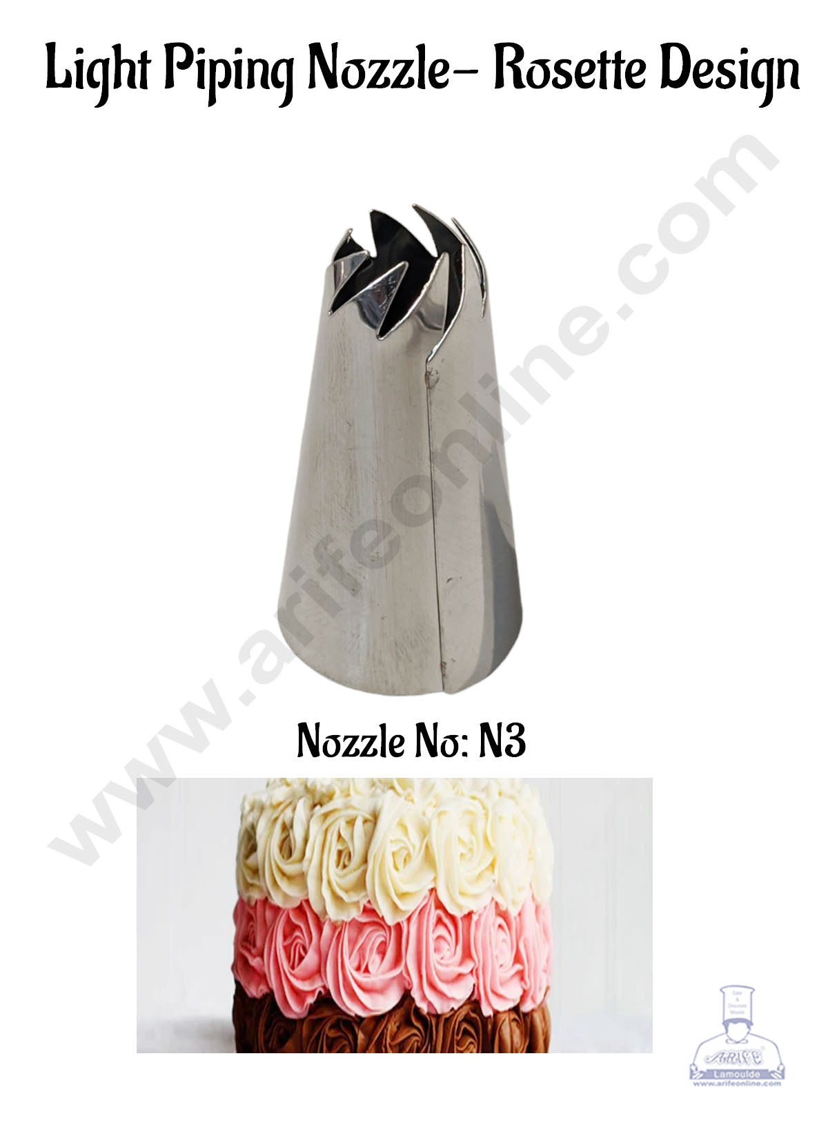 CAKE DECOR™ Light Piping Nozzle No. N3- Rosette Design