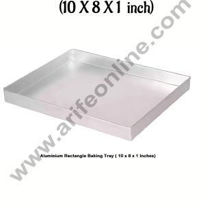 CAKE DECORβ’ Aluminum Rectangle Cake Mould Baking Tray - (10 x 8 x 1 inches)