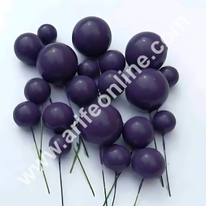 CAKE DECOR™ Dark Plum Faux Balls Topper For Cake and Cupcake Decoration - ( 20 pcs Pack )