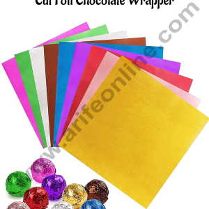 CAKE DECOR™ 8x8 cm Plain Aluminum Cut Foil Wrappers – Pack of 200 | Multicolor