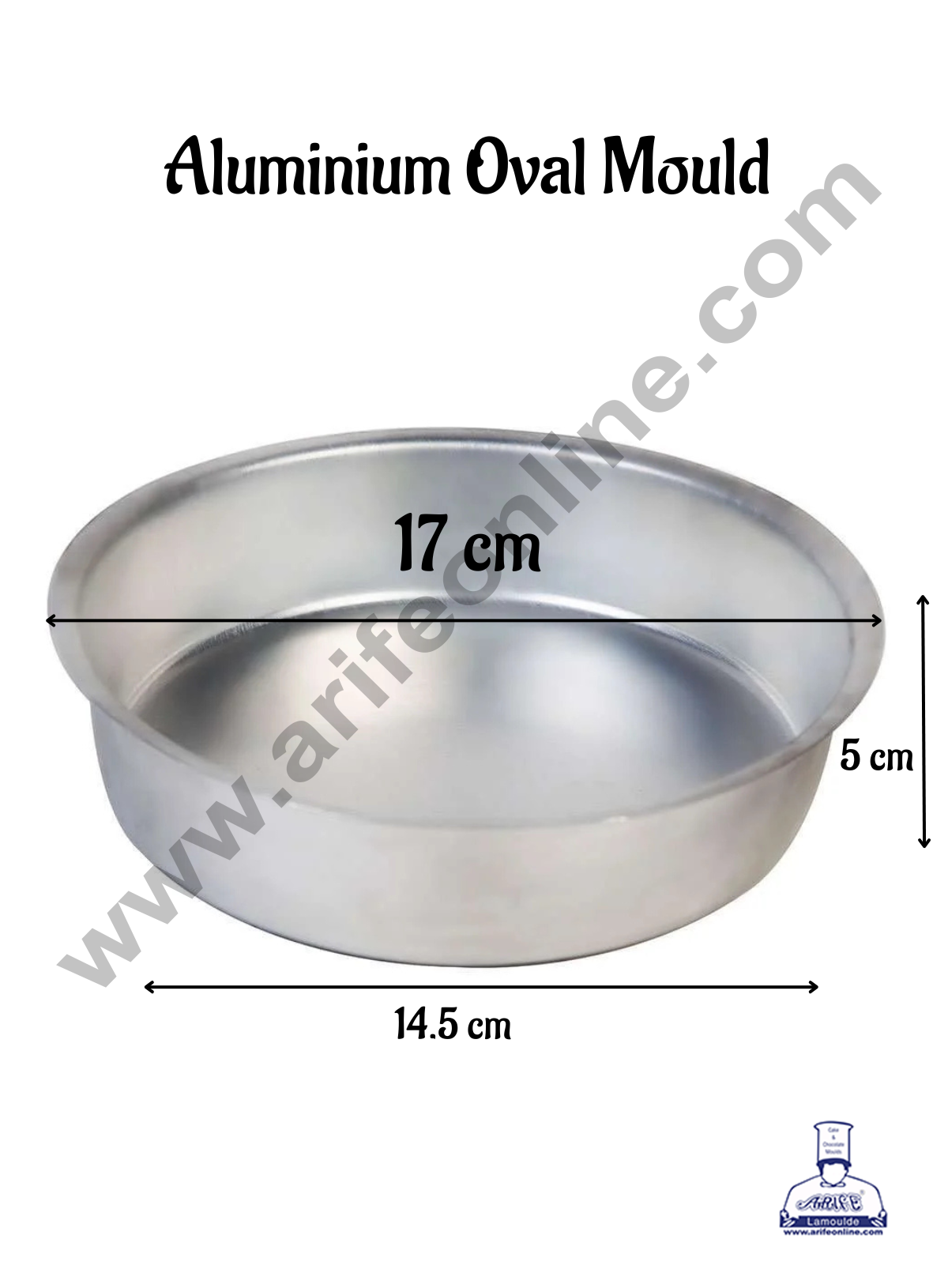 CAKE DECOR™ Oval Shape Aluminum Cake Mould (17 X 5 cm)