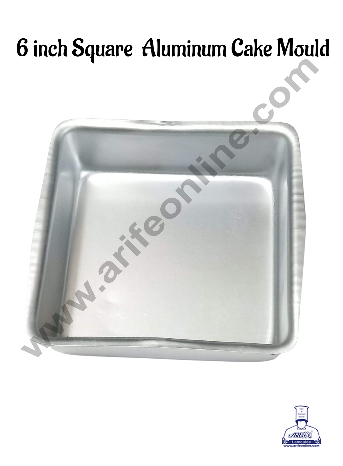 CAKE DECOR™ 6 inch Square Aluminum Cake Mould | Dessert Mould