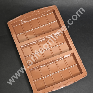 CAKE DECOR™ 3 Cavity Classic Kunafa Chocolate Bar Silicone Mould | Pistachio Kunafa Chocolate Bar Mould (Design-08)