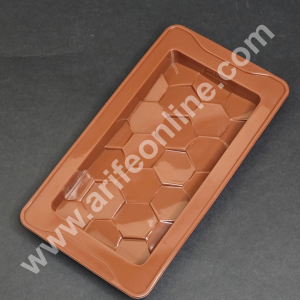 CAKE DECOR™ 1 Cavity Deep Pave Shape Kunafa Chocolate Bar Silicone Mould | Pistachio Kunafa Chocolate Bar Mould (Design-10)