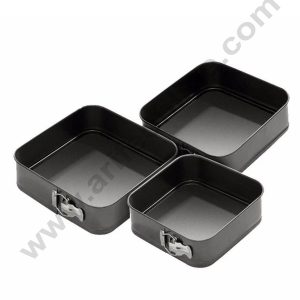 Cake Decor Springform Tin Mini Square Nonstick Cake Mould Bakeware Pan Set of 3