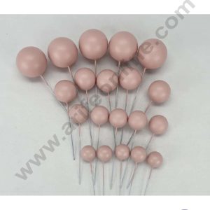 CAKE DECOR™ Nude Pink Faux Balls Topper For Cake and Cupcake Decoration - ( 20 pcs Pack )