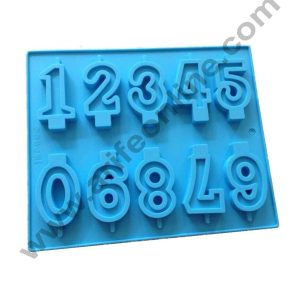 Cake Decor 10 cavity Numbers (0-9) in Blocks Chocolate Candy Ice Candle Soap Mold Silicone Soap Mold for Birthday Cake Toppers Ice Cream Decoration