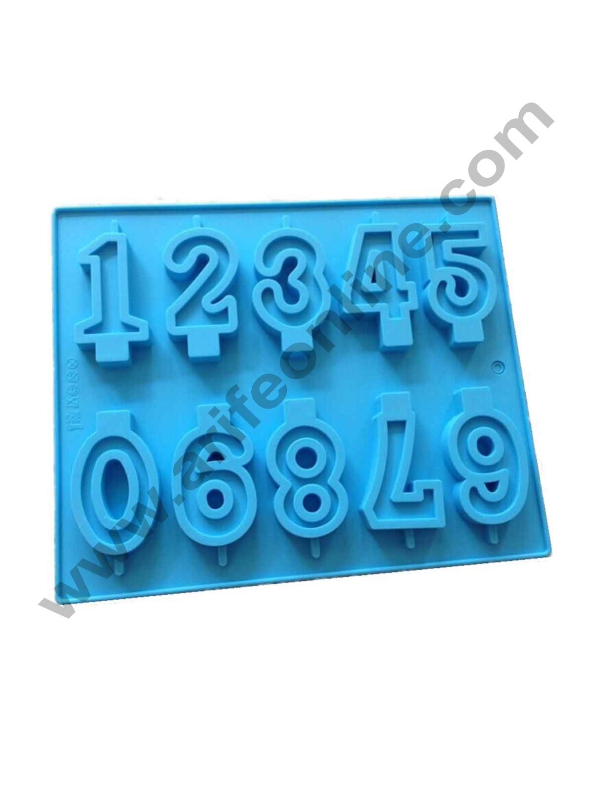 Cake Decor 10 cavity Numbers (0-9) in Blocks Chocolate Candy Ice Candle Soap Mold Silicone Soap Mold for Birthday Cake Toppers Ice Cream Decoration