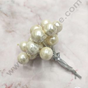 CAKE DECOR™ Oyster Pearl Faux Ball Toppers For Cake and Cupcake Decoration - (20pcs Pack)