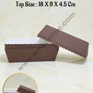 Novacart Bake & Serve Paper Baking Mould By Cake Decor - Brown Rectangular Loaf Shaped Cake Mould with White Lining  10 Pcs ( SB-G9F-150 X 65 X 45)