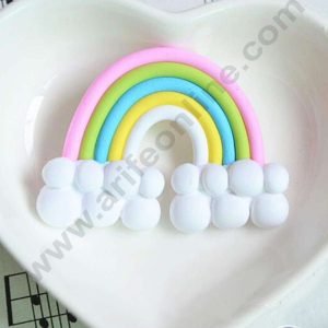 CAKE DECOR™ 1 Pieces Multi Colour Rainbow Cloud Cake Toppers (SBRainbow-007) - Medium