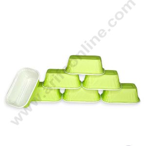 CAKE DECORβ’ 10 Pcs Small Pastel Light Green Paper Bake and Serve Plum Cake Mold