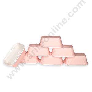 CAKE DECOR™ 10 Pcs Small Pastel Pink Paper Bake and Serve Plum Cake Mold