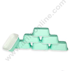 CAKE DECOR™ 10 Pcs Small Pastel Light Teal Paper Bake and Serve Plum Cake Mold