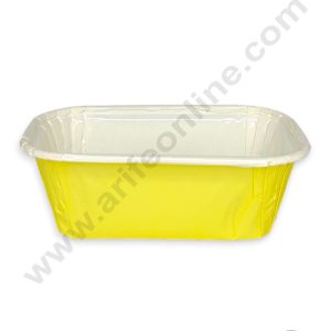 CAKE DECOR™ 10 Pcs Small Pastel Yellow Paper Bake and Serve Plum Cake Mold