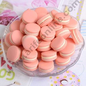 CAKE DECOR™ Mini Macaroons Resin Charms For Cake & Cupcake Decoration Toppers - Peach ( 10 Pcs Pack )
